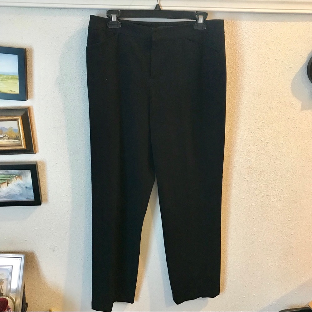 Black straight leg dress pants